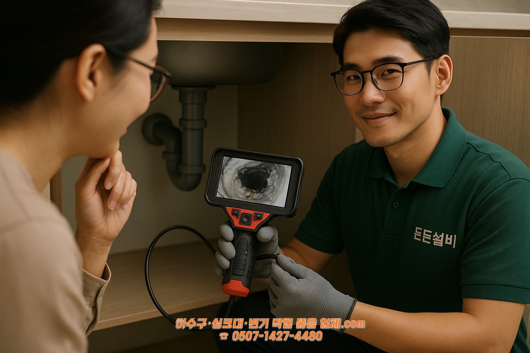 내시경으로 확인한 U자 배관 내부